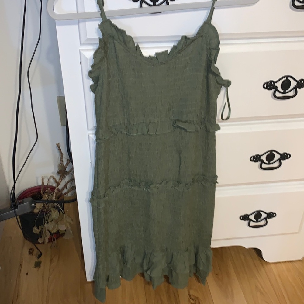 Green ruffle dress